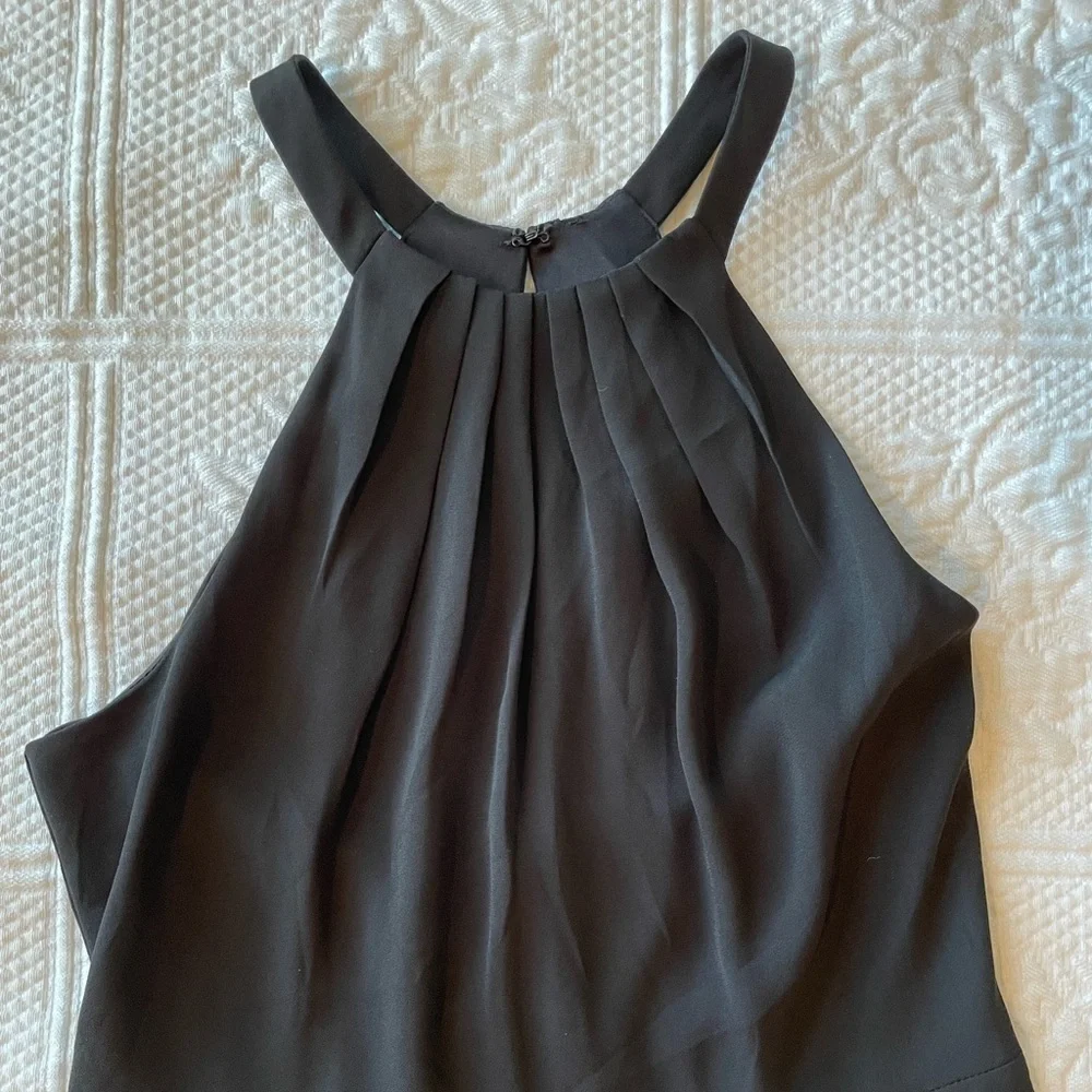 Express Halter Neck Keyhole Back Mini Dress Black Formal Homecoming 2 - Picture 8 of 14